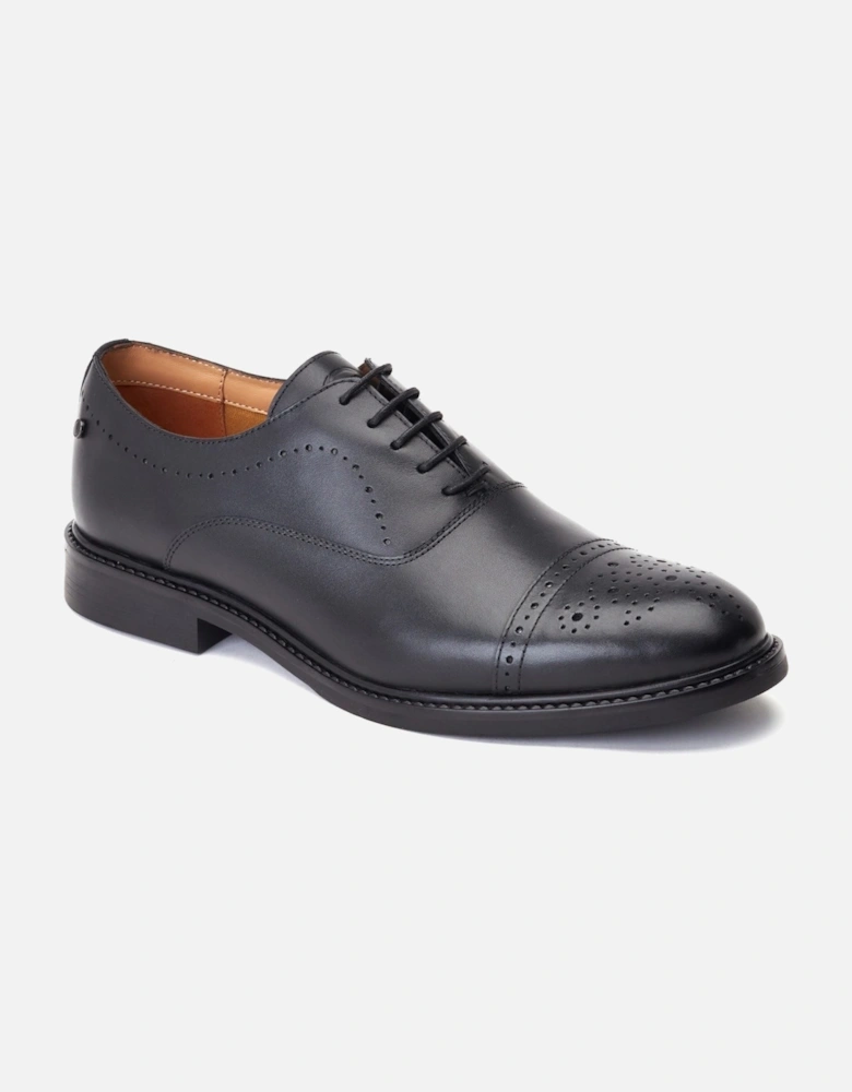 London Corbin Leather Men's Black Oxford Shoes