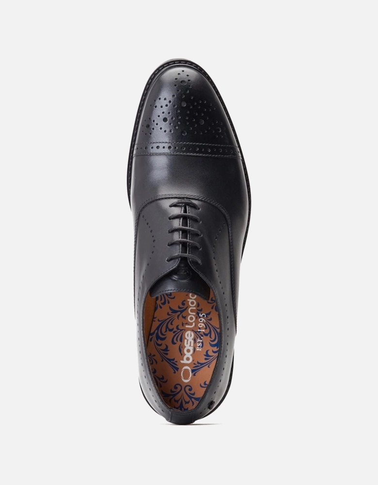 London Corbin Leather Men's Black Oxford Shoes