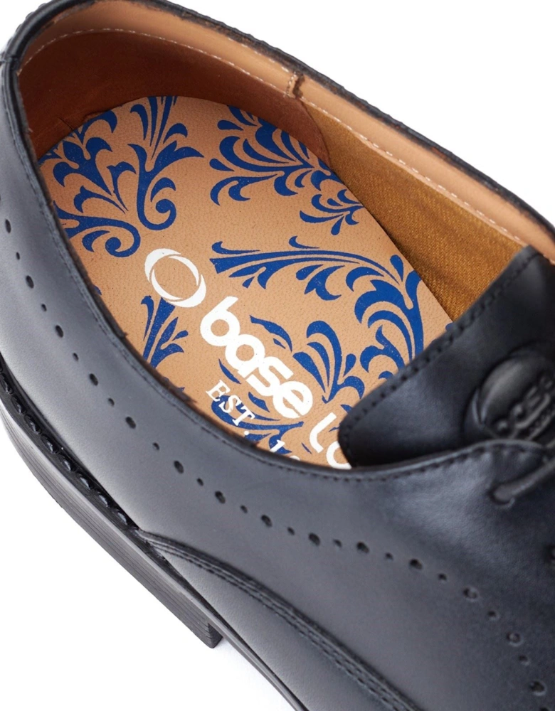 London Corbin Leather Men's Black Oxford Shoes
