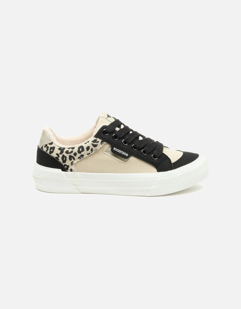 Cheery Blocked Cotton Women's Black/Natural Trainers