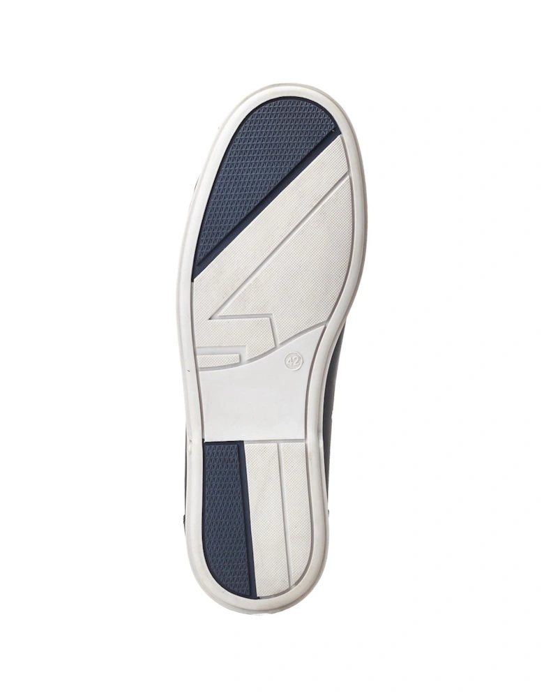 London Stern Leather Men's Navy Boat Shoes