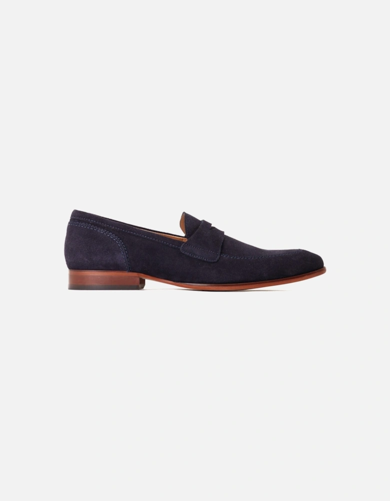 London Bruno Leather Men's Navy Loafers