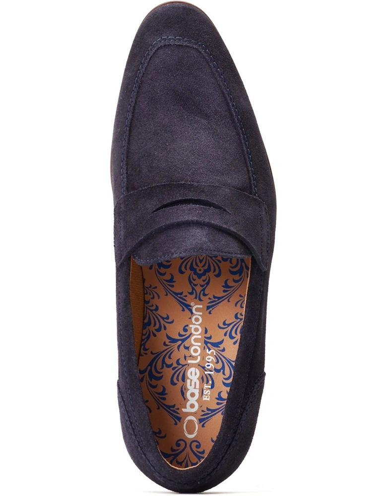 London Bruno Leather Men's Navy Loafers