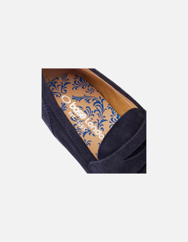 London Bruno Leather Men's Navy Loafers