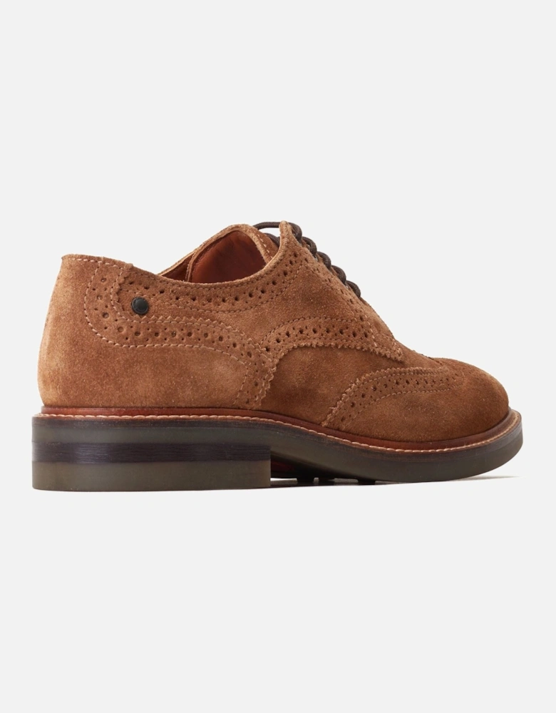 London Hatfield Leather Men's Ginger Brogues Shoes