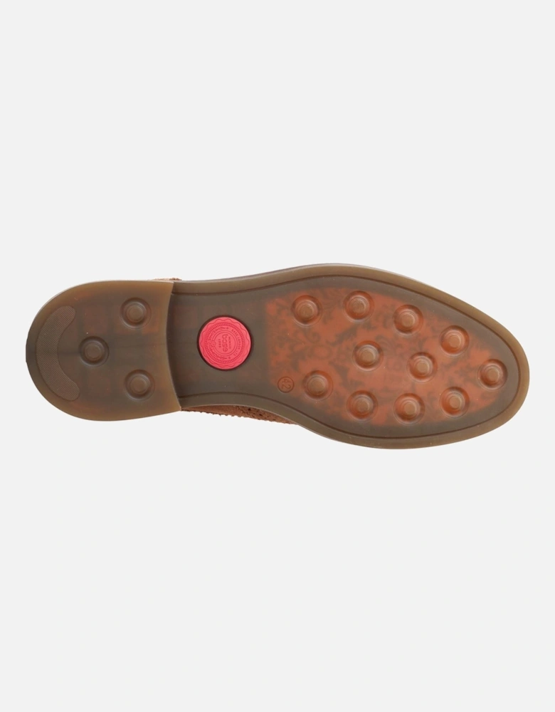 London Hatfield Leather Men's Ginger Brogues Shoes