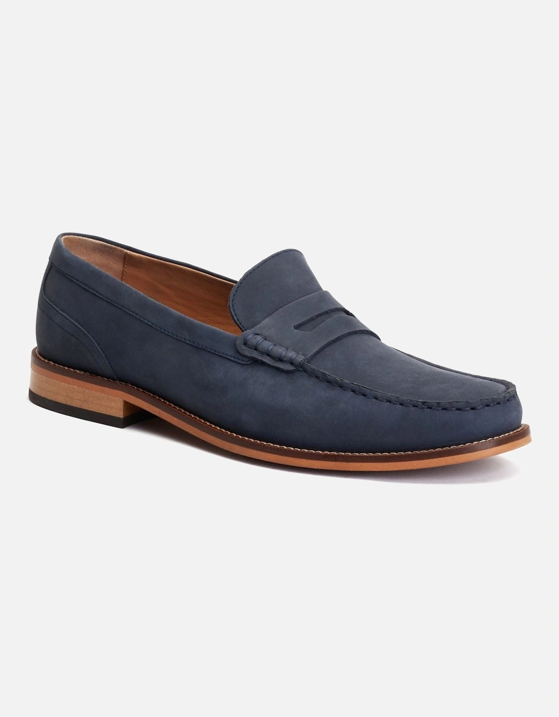 London Garfield Leather Men's Navy Loafers, 7 of 6