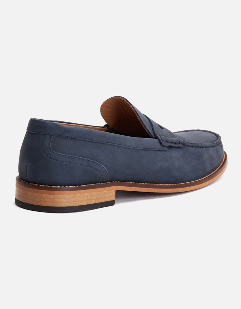 London Garfield Leather Men's Navy Loafers