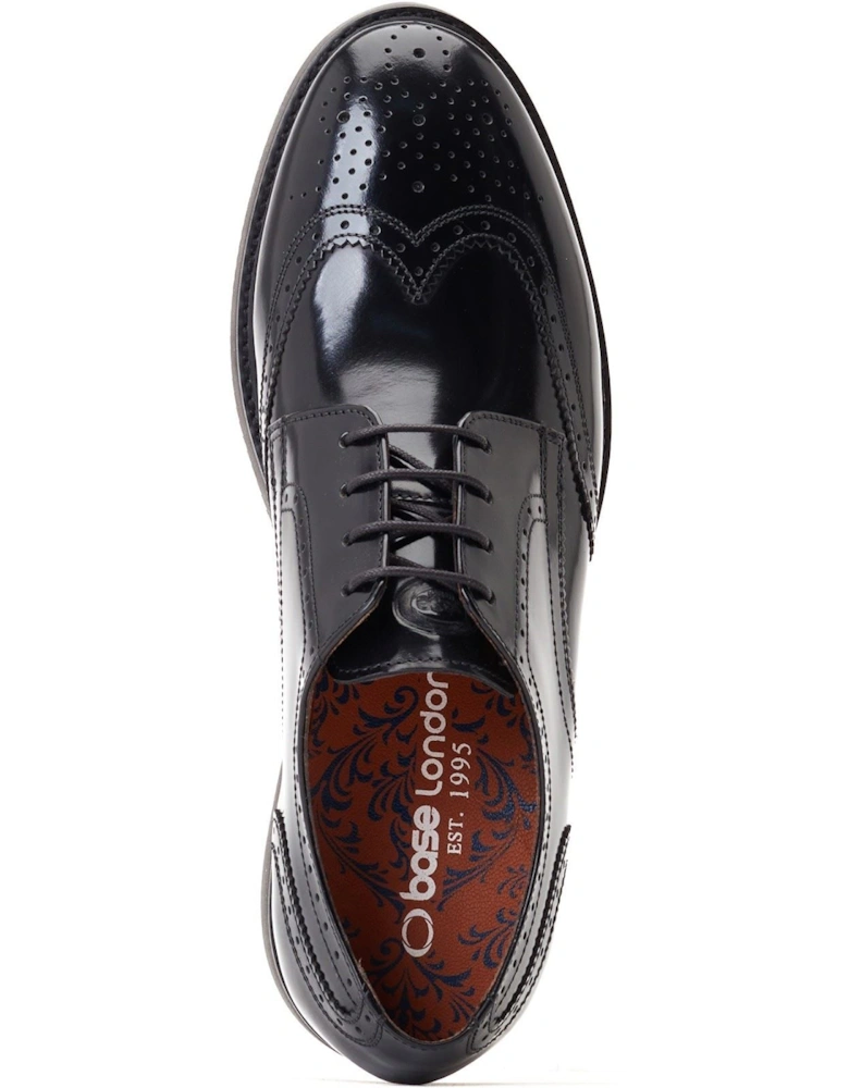 London Joe Leather Men's Black Brogues Shoes
