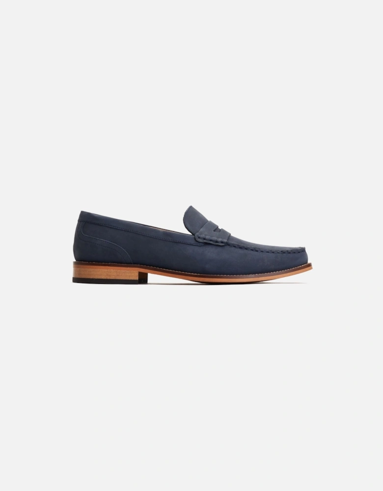London Garfield Leather Men's Navy Loafers