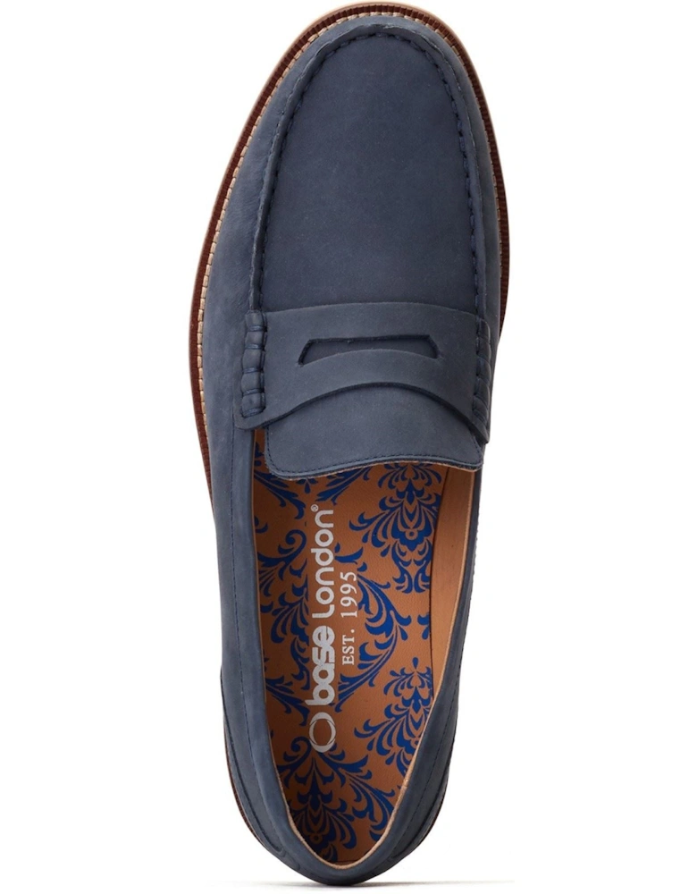 London Garfield Leather Men's Navy Loafers
