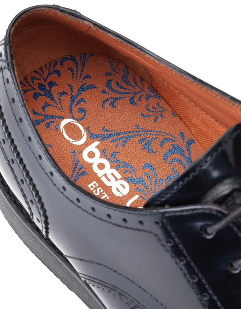 London Joe Leather Men's Black Brogues Shoes