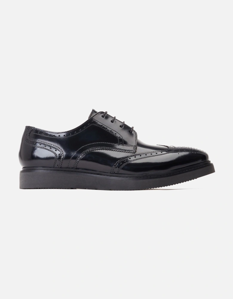 London Joe Leather Men's Black Brogues Shoes