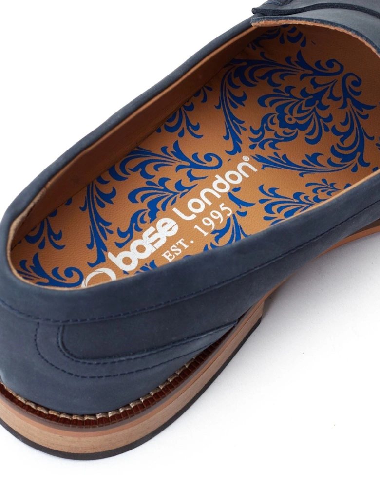 London Garfield Leather Men's Navy Loafers