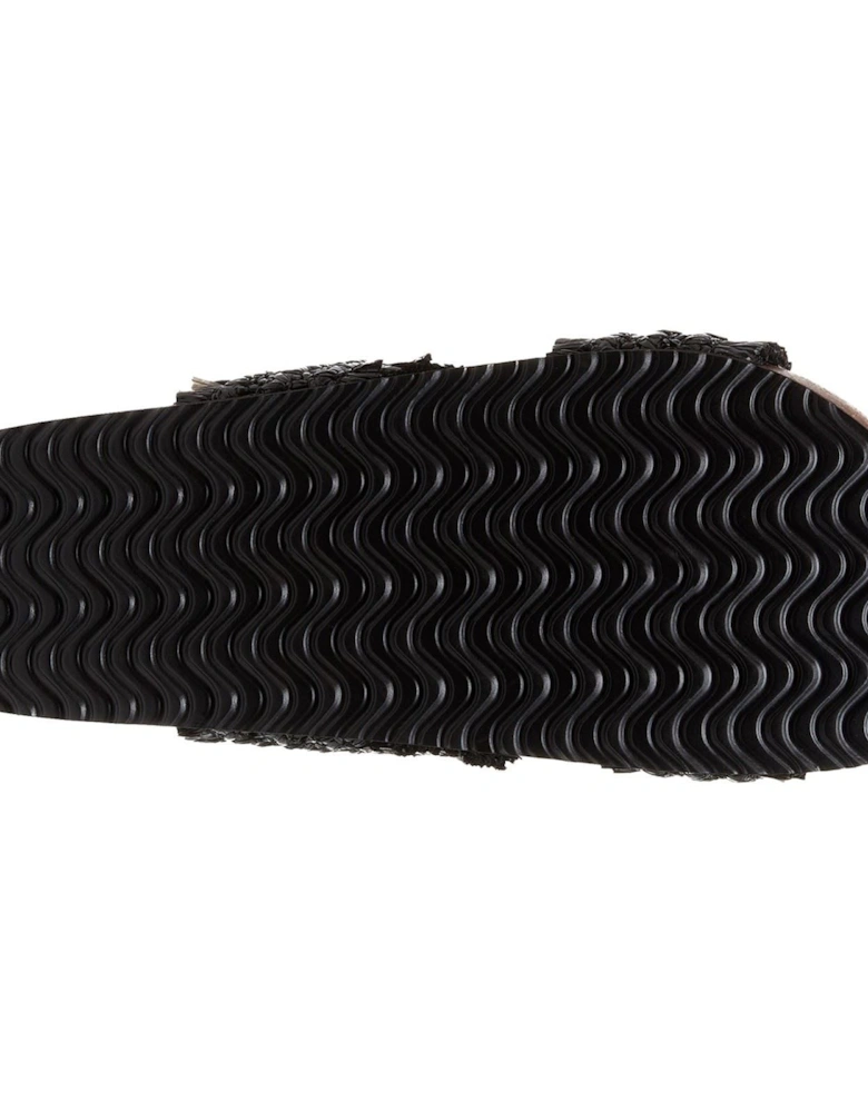 Aruba Raffia Textile Women's Black Sandals