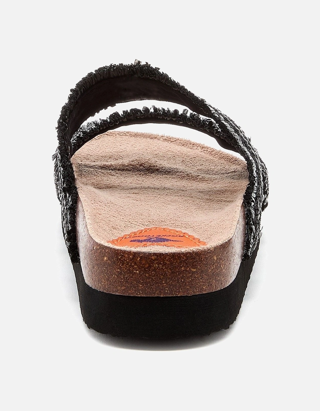 Aruba Raffia Textile Women's Black Sandals