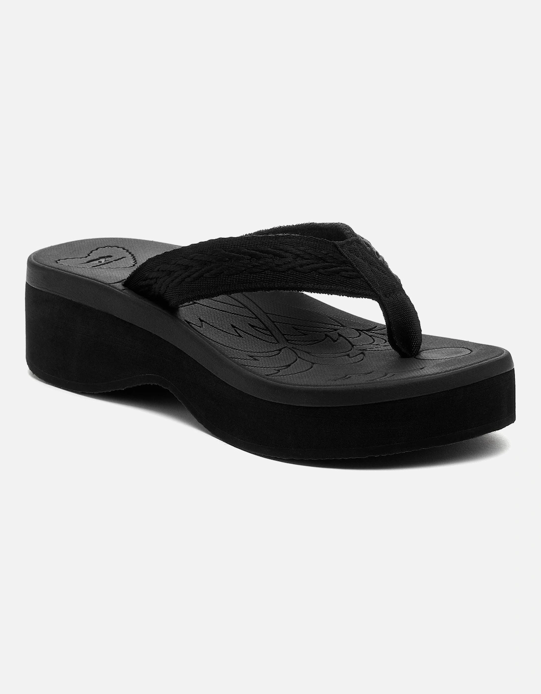 Tizzy Webbing Textile Women's Black Sandals, 8 of 7