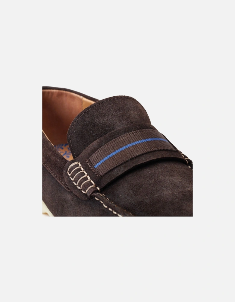 London Drum Leather Men's Burnt Brown Loafers