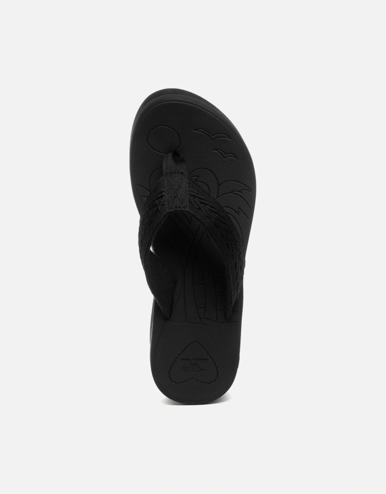 Tizzy Webbing Textile Women's Black Sandals