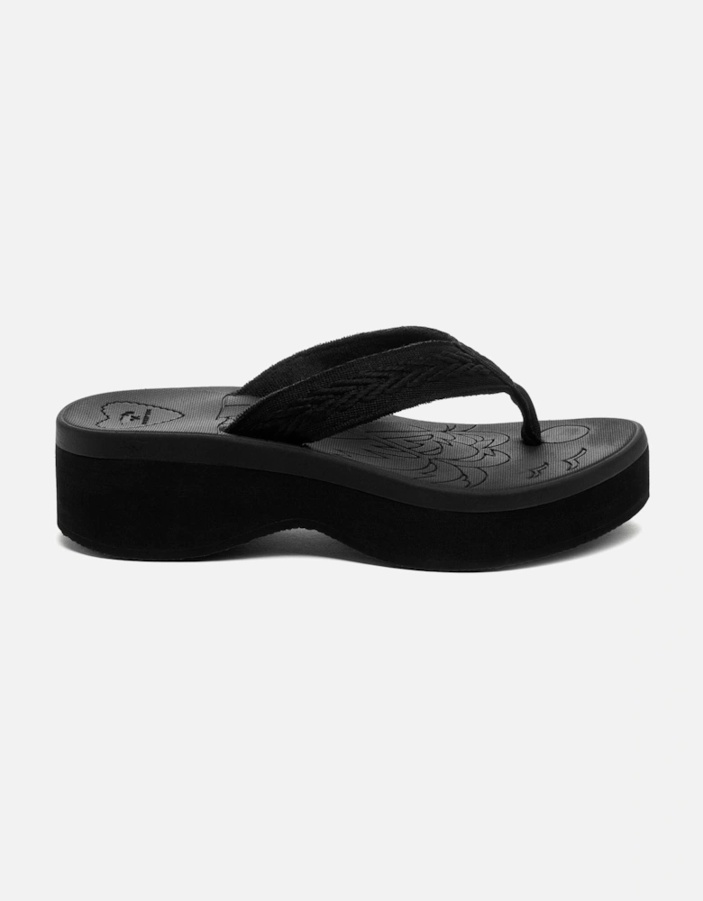 Tizzy Webbing Textile Women's Black Sandals
