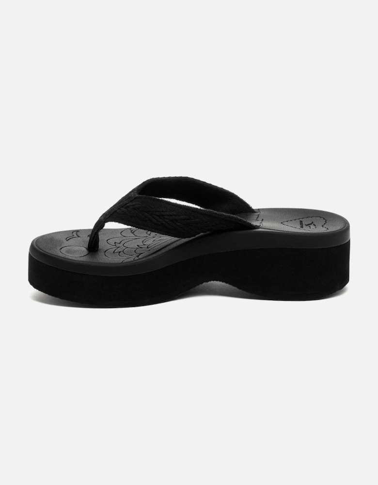 Tizzy Webbing Textile Women's Black Sandals
