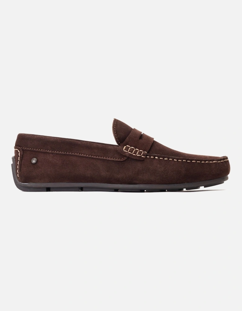London Collins Leather Men's Dark Brown Loafers