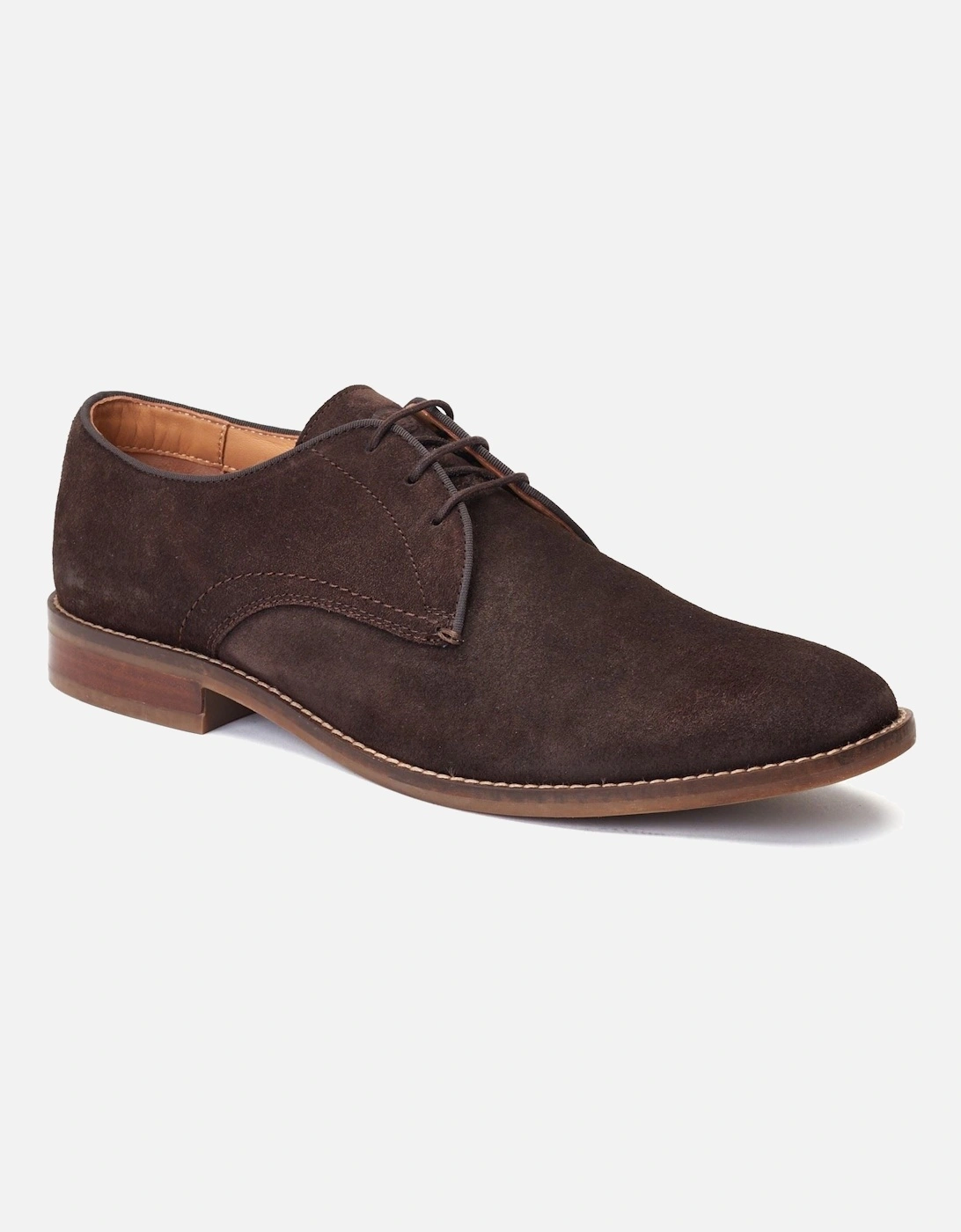 London Bronte Leather Men's Dark Brown Oxford Shoes, 7 of 6
