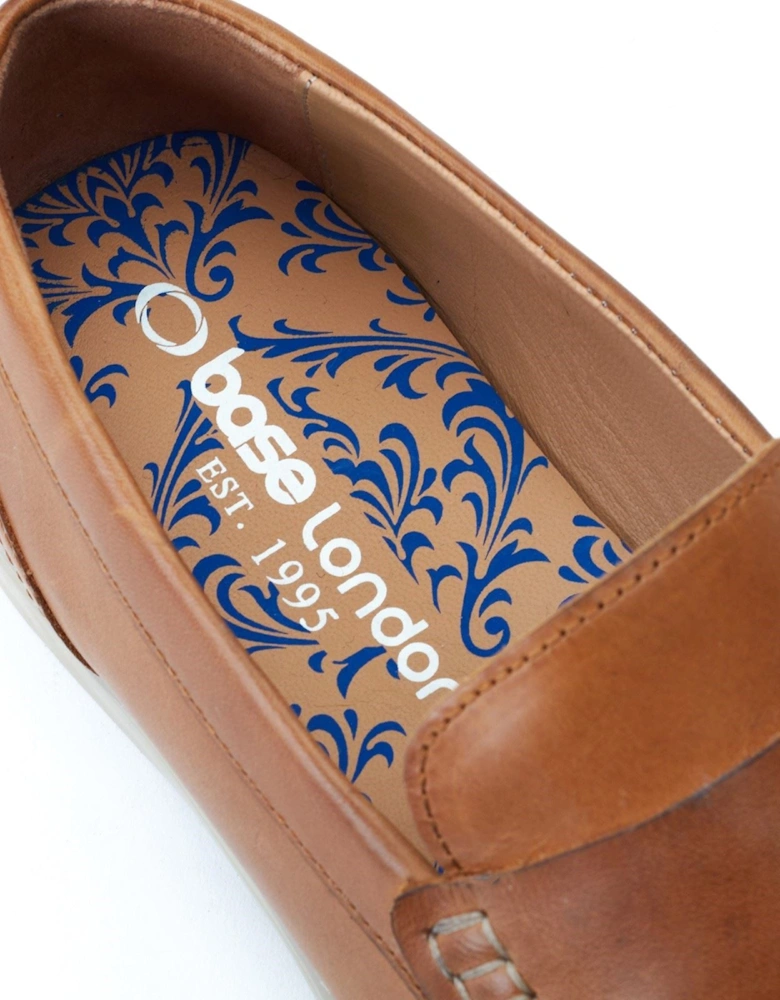 London Bonito Leather Men's Burnt Tan Loafers