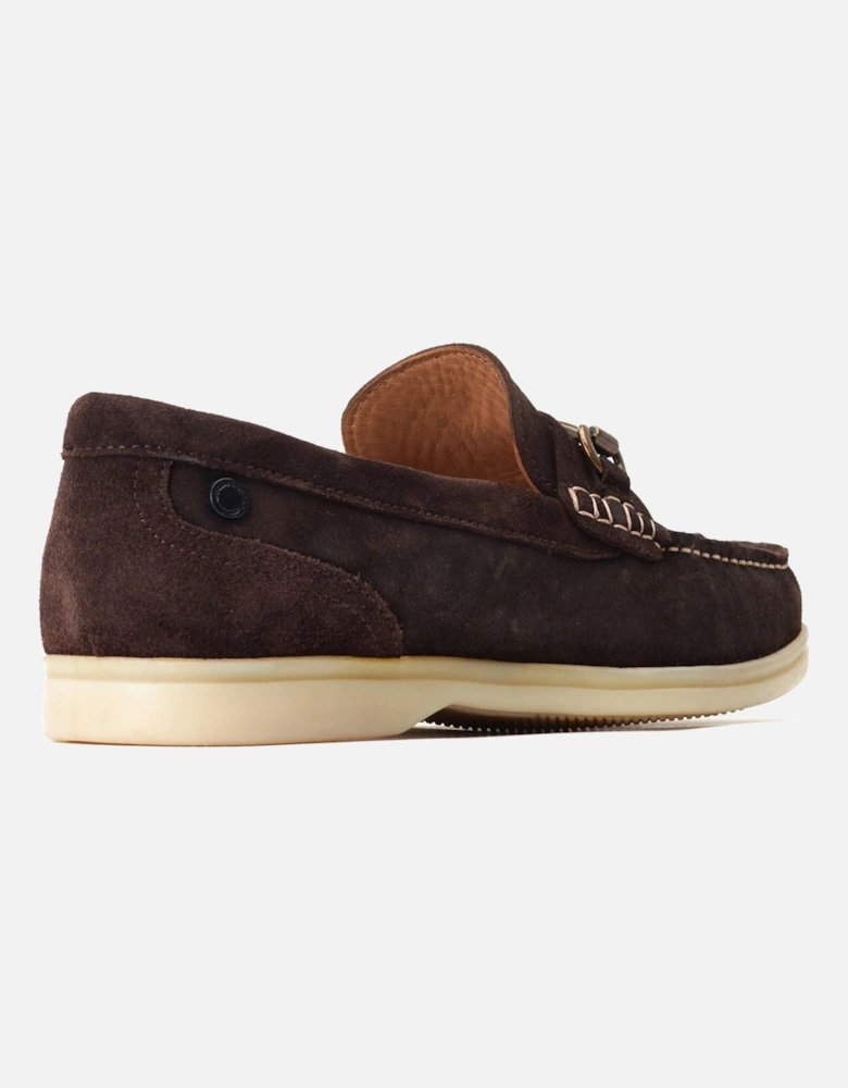 London Snapper Leather Men's Burnt Brown Loafers