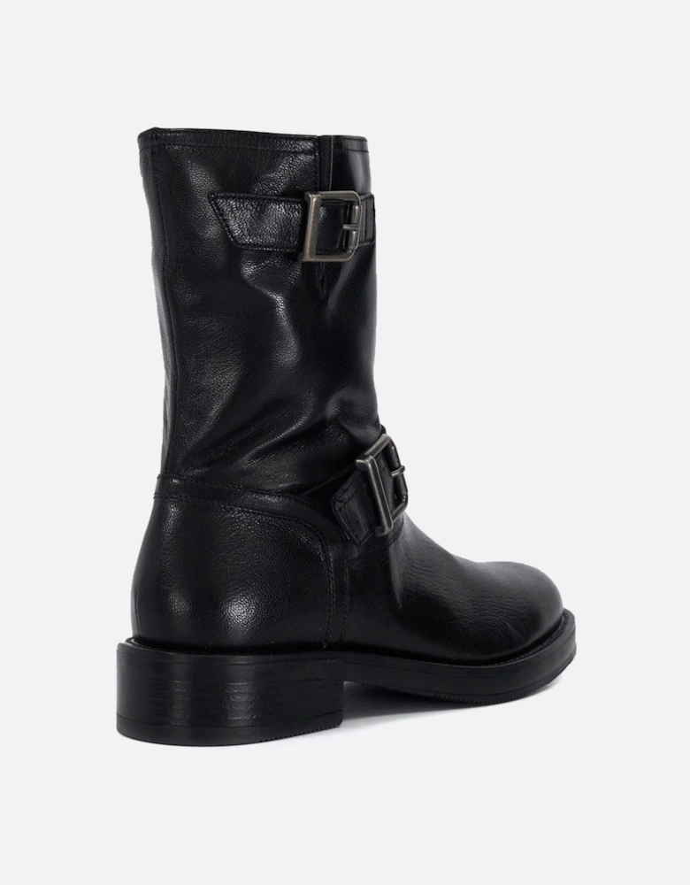 Dune Pixen Leather Women's Black Boots