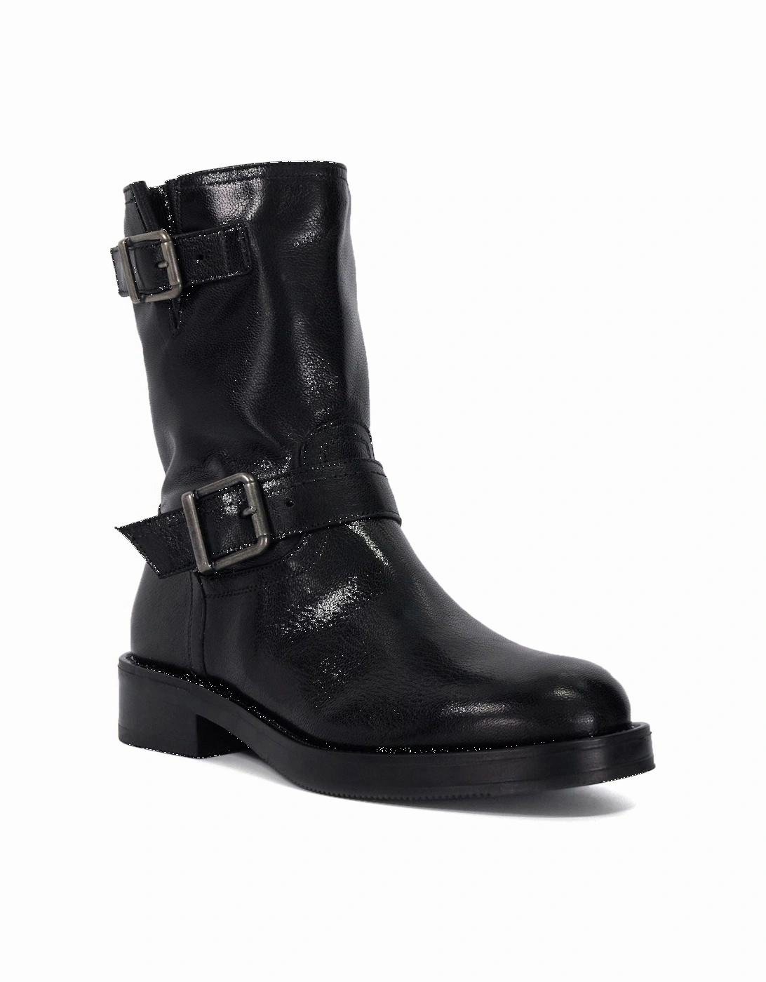 Dune Pixen Leather Women's Black Boots, 6 of 5