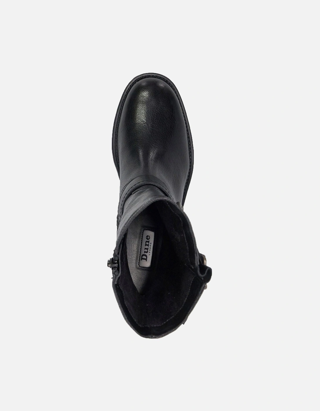 Dune Pixen Leather Women's Black Boots