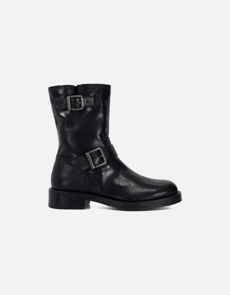 Dune Pixen Leather Women's Black Boots