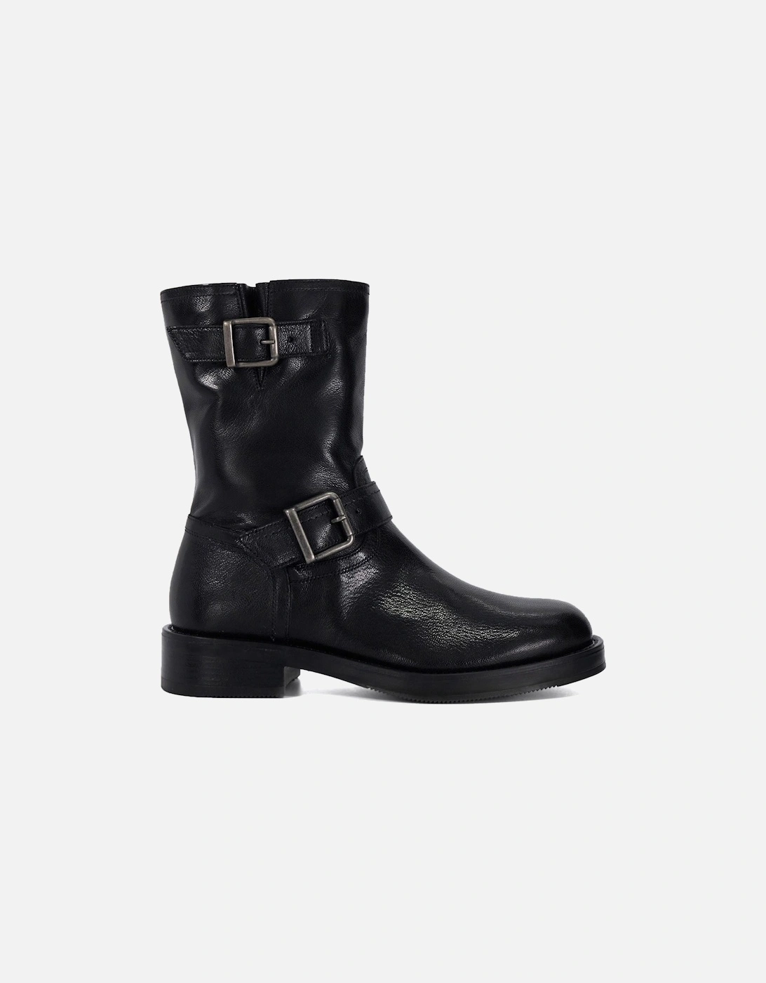 Dune Pixen Leather Women's Black Boots