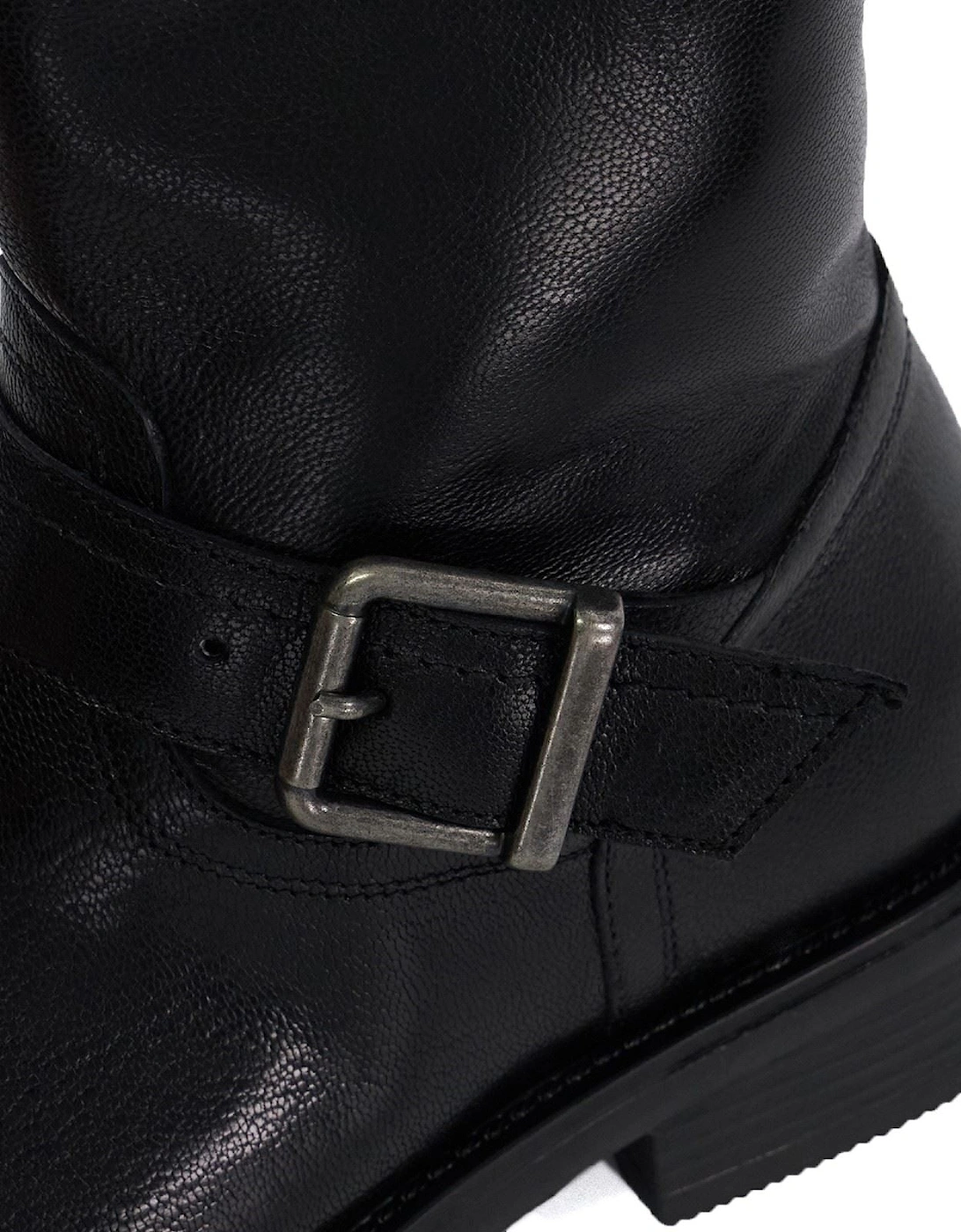 Dune Pixen Leather Women's Black Boots