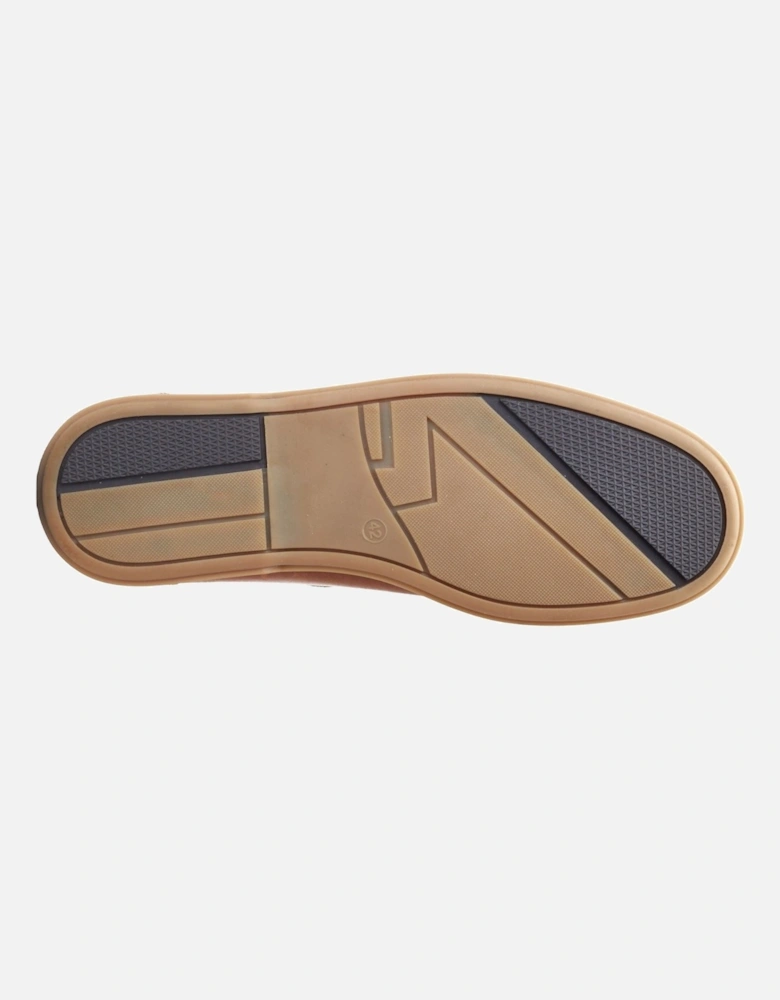 London Stern Leather Men's Burnt Tan Boat Shoes