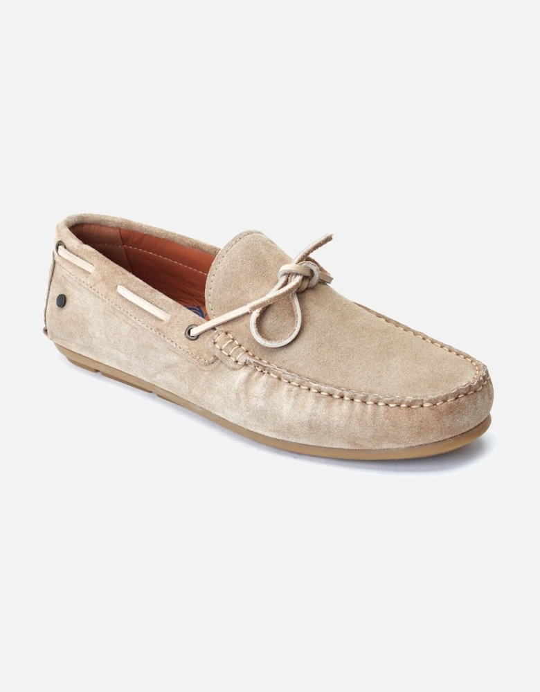 London Brooks Leather Men's Sand Loafers
