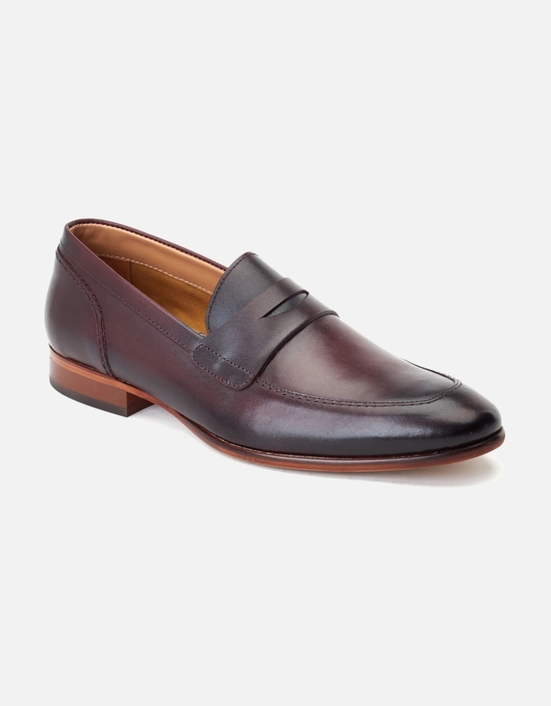 London Bruno Leather Men's Bordo Loafers