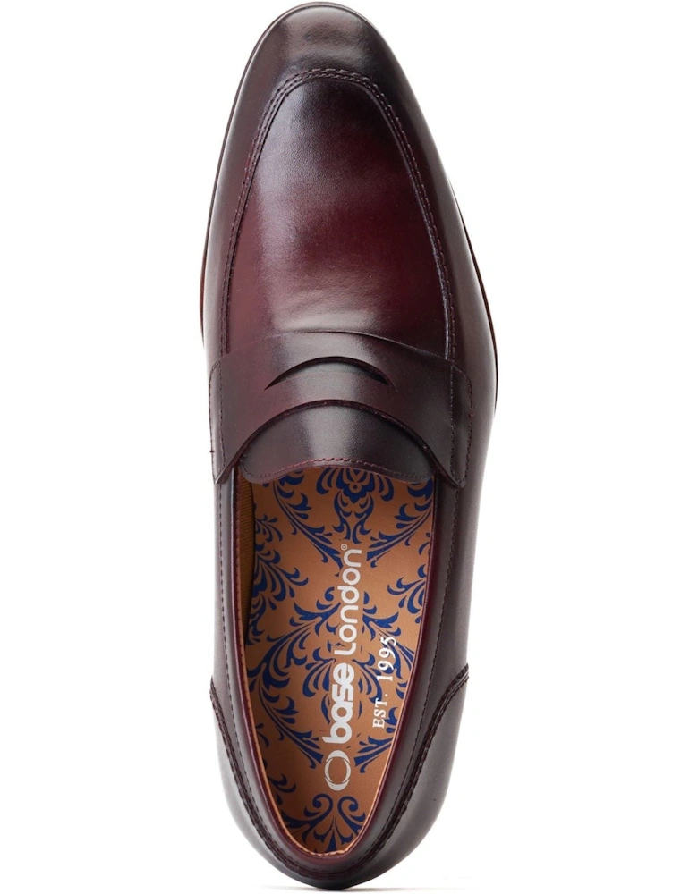 London Bruno Leather Men's Bordo Loafers
