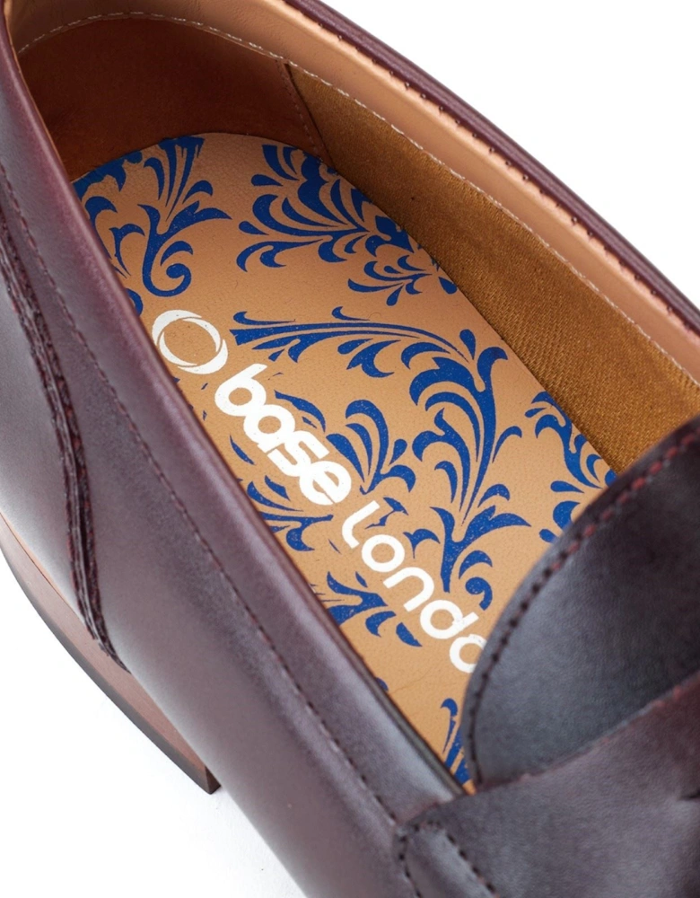 London Bruno Leather Men's Bordo Loafers