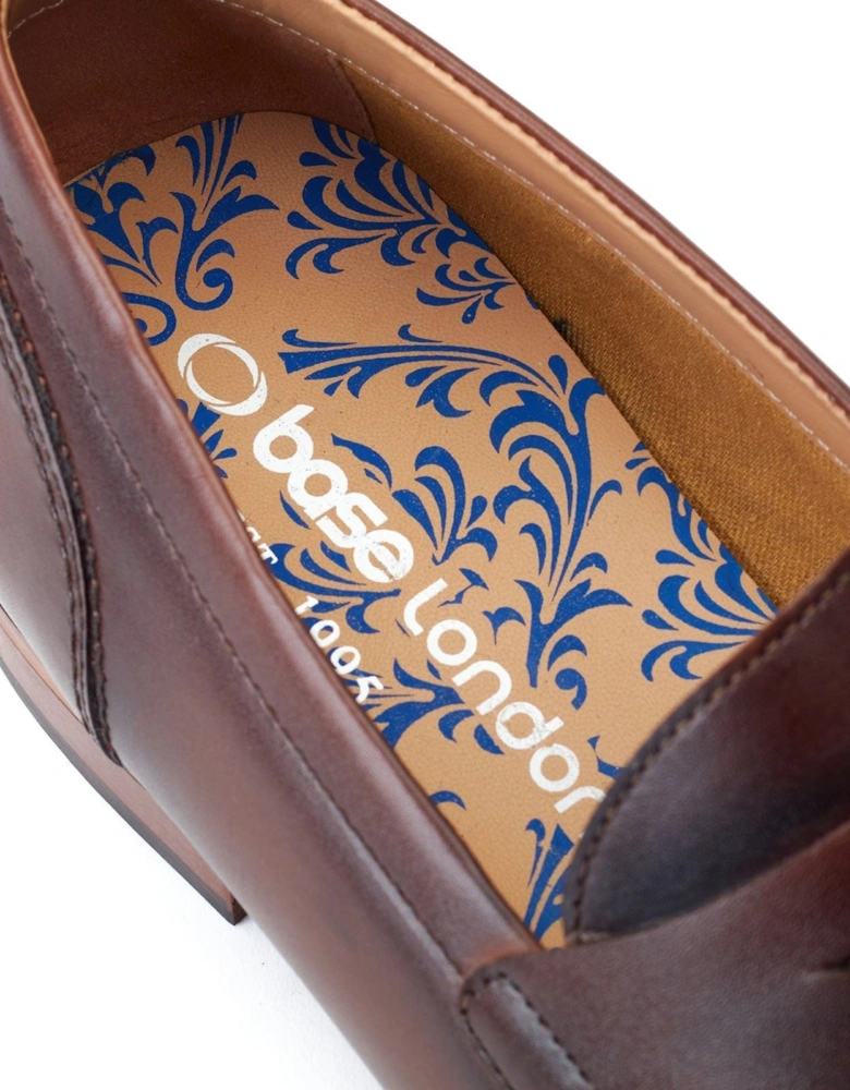 London Bruno Leather Men's Burnt Brown Loafers