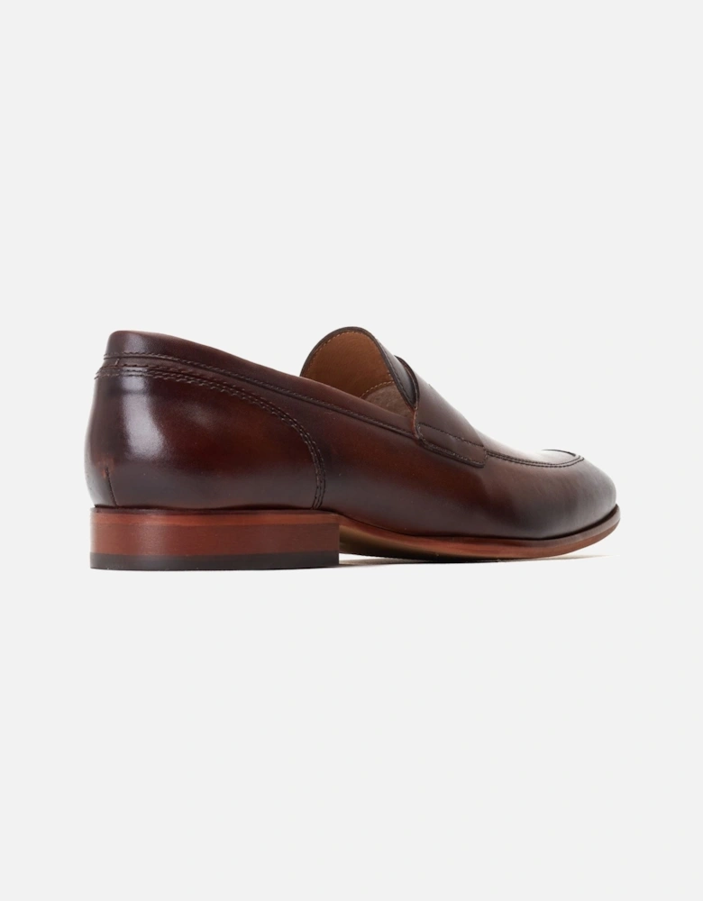 London Bruno Leather Men's Burnt Brown Loafers