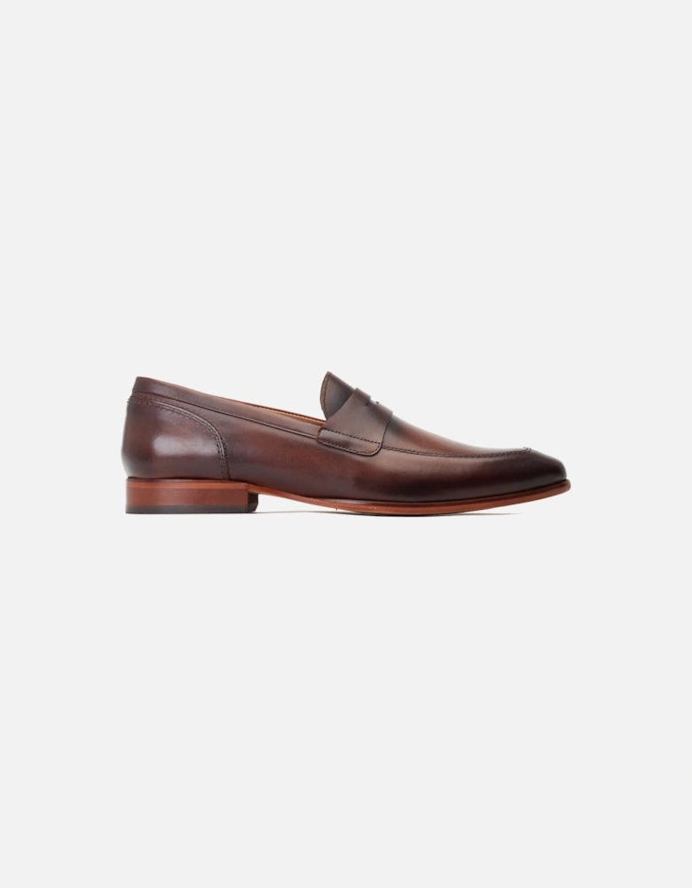 London Bruno Leather Men's Burnt Brown Loafers