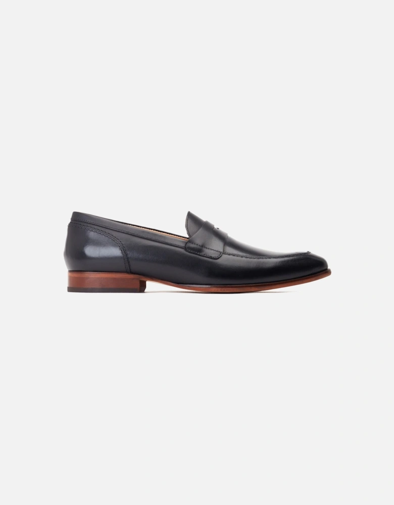 London Bruno Leather Men's Black Loafers