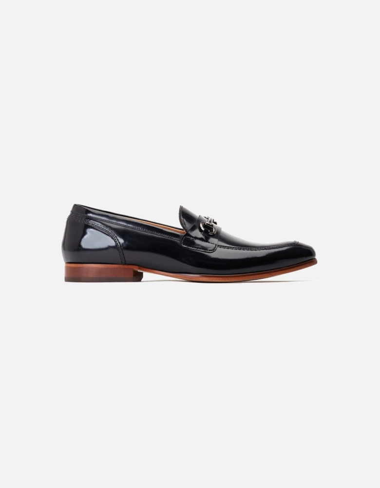 London Russo Leather Men's Black Loafers