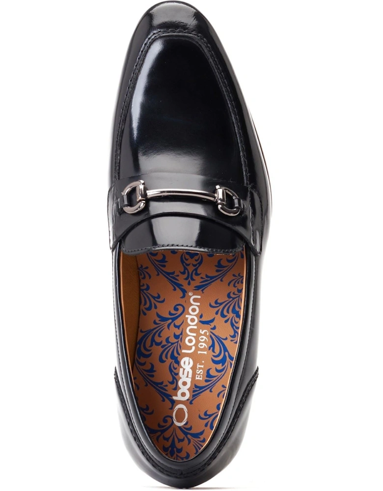 London Russo Leather Men's Black Loafers