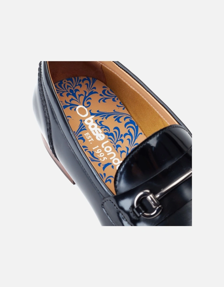 London Russo Leather Men's Black Loafers