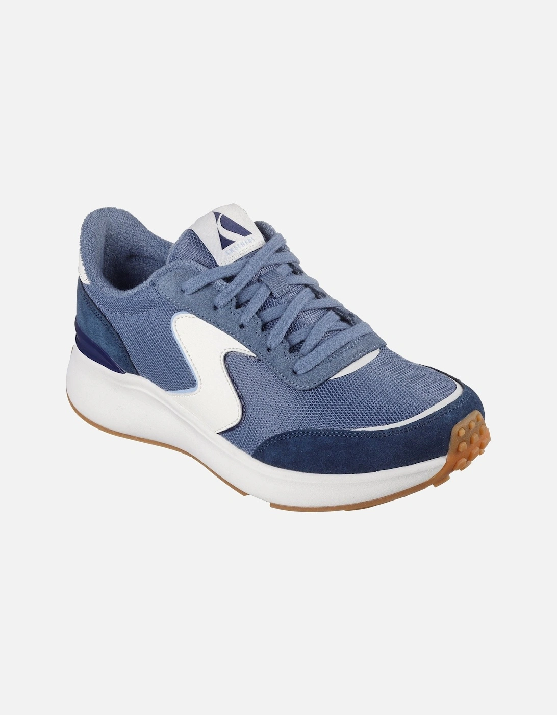 BLVD Retro Runner Leather Women's Navy Trainers, 3 of 2