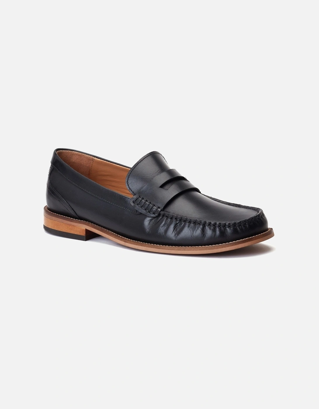 London Garfield Leather Men's Black Loafers, 6 of 5