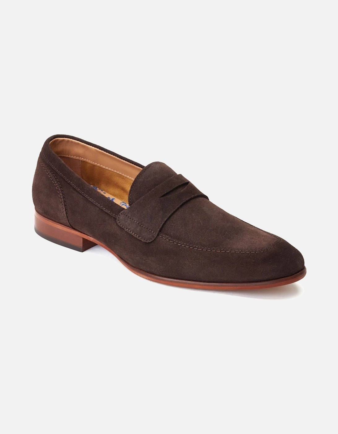 London Bruno Leather Men's Burnt Brown Loafers, 7 of 6